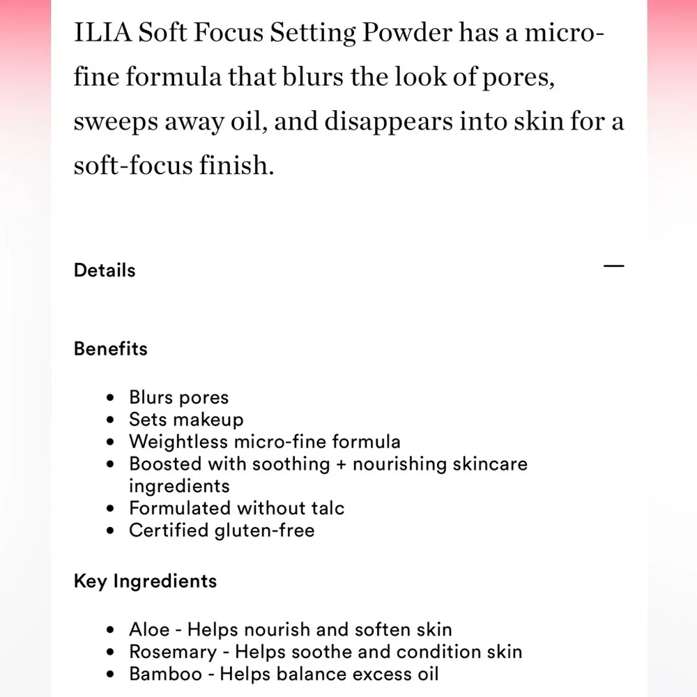 🎉HP🎉ILIA Soft Focus Setting Powder ‘Fade Into You’